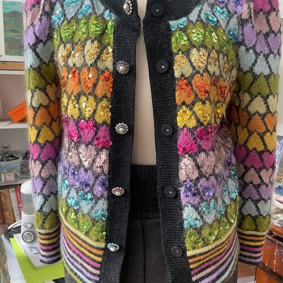 Marc Jacobs Hearts and Sequin Embellished Cardigan - Picture 2 of 14